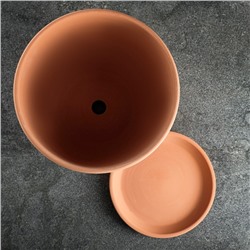 Горшок для цветов «Терра №6», керамический, с поддоном, 8.9 л, терракот