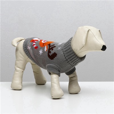 Свитер «Олень на сером», 3XL (ДС 46, ОШ 46, ОГ 38-64 см)