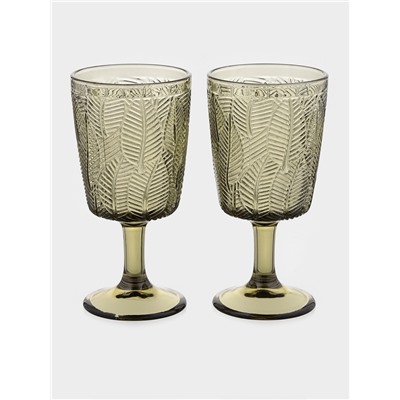 Бокалы «Флорин», 300 мл, набор 2 шт., стекло, зелёные
