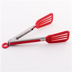 30497 Щипцы кухонные нерж/ст/силикон красные