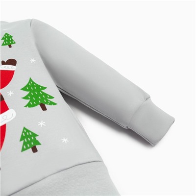 Костюм детский (джемпер, брюки) «Крошка Я. Мой первый НГ», рост 62-68 см, красный, серый