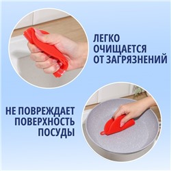 Губки для посуды Доляна, 2 шт, силиконовые, 11×11×1 см, цвет МИКС