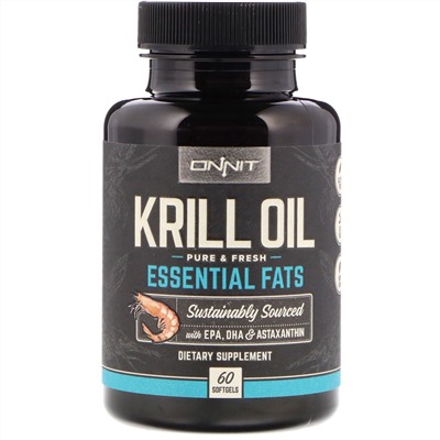 Onnit, Масло криля, незаменимые жирные кислоты, 60 мягких таблеток