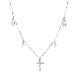 Колье из серебра куб.циркон., ТФК-14175