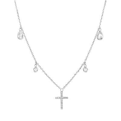 Колье из серебра куб.циркон., ТФК-14175