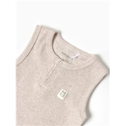 Боди без рукавов Крошка Я Melange, рост 68-74, бежевое