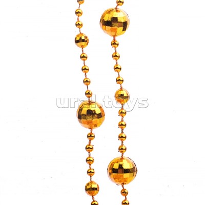 Новогоднее украшение "Бусы шары" золото, 5м, в банке