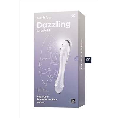 Прозрачный двусторонний стеклянный фаллоимитатор Dazzling Crystal 1 - 18,5 см.