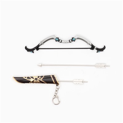 Макет оружия «Сувенирный лук Геншин», подвесной, брелок, 26 см, чёрный