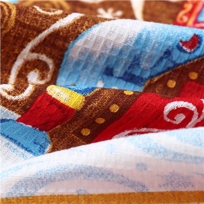 Набор новогодних кухонных полотенец Доляна «С новым годом» 35×60 см-4 штуки, 100% хлопок