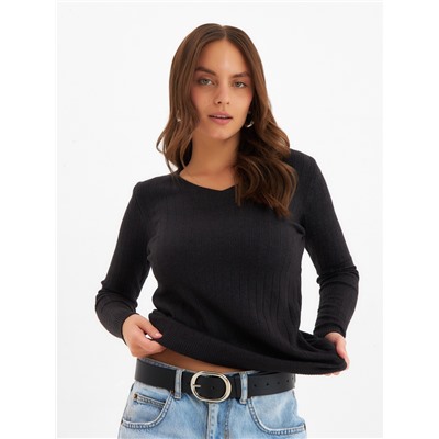 Джемпер женский с v-образным вырезом MINAKU, цвет графит, размер 42-44