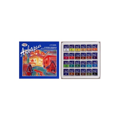 Акварель художественная в кюветах «Гамма. Студия», 24 цвета × 2.5 мл