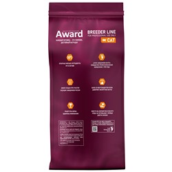 Сухой корм AWARD PFB Urinary для взрослых кошек для профилактики мочекаменной болезни с курицей с добавлением клюквы, цикория и рыбьего жира