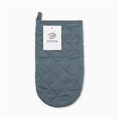 Варежка-прихватка «Этель» ECO turquoise, 15×28 см, 100% лён, 245 г/м²
