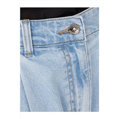 Широкие джинсы с защипами из эластичного денима VILATTE, 1230654