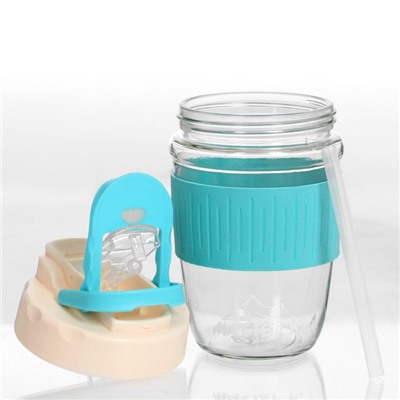 УЦЕНКА Термостакан «Дарим Красиво», 400 мл, 12.5×9 см, трубочка 18 см, стекло