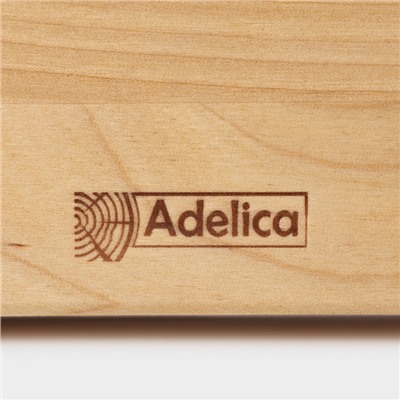 Доска для подачи Adelica, шампур металлический, соусник, 30×14 см, дерево берёза, пропитано минеральным маслом