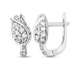 Серьги из серебра куб.циркон., см009