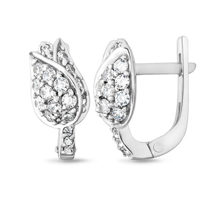 Серьги из серебра куб.циркон., см009