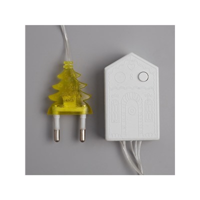 Гирлянда «Нить» 4 м с насадками «Звёздочка», IP20, прозрачная нить, 20 LED, свечение тёплое белое, 8 режимов, 220 В