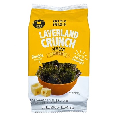 Хрустящая морская капуста со вкусом сыра Laverland Crunch Manjun, Корея, 4,5 г