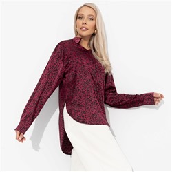 Рубашка с принтом, Шепот шёлка (бордо)