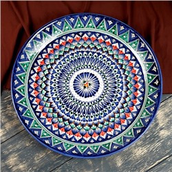 Ляган узбекский Риштанская Керамика «Узоры», d=37 см, синий МИКС
