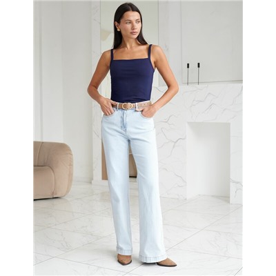 Топ с двуслойной зоной бра на бретелях из хлопка