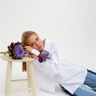 Рубашка женская MINAKU: Casual Collection, размер 50, белая