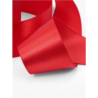Лента атласная, 50 мм × 33 ± 2 м, цвет красный №026