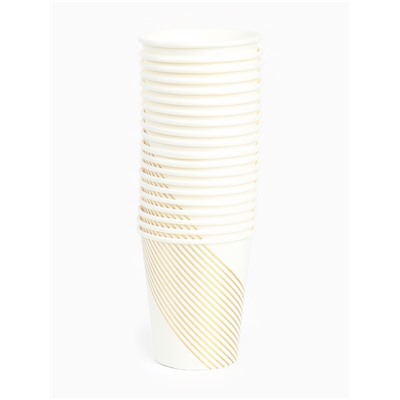 Посуда одноразовая бумажная на 20 персон, 40 предметов, бело-золотой цвет