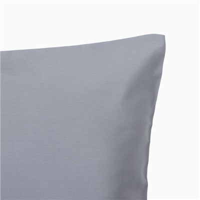 Наволочка «Этель», 50×70 см, серая, мако-сатин, хлопок 100%