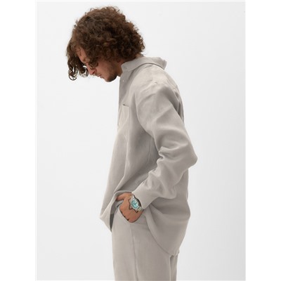 Рубашка мужская с длинным рукавом MIST, размер 48, молочная