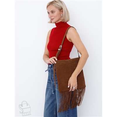 Сумка женская кожаная 5831-1P brown Polina&Eiterou