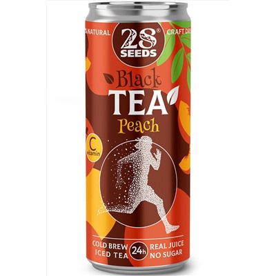 Чай чёрный "Персик" Cold Brew ж/б 330 мл ЭКОПРОДУКТЫ, 1136988