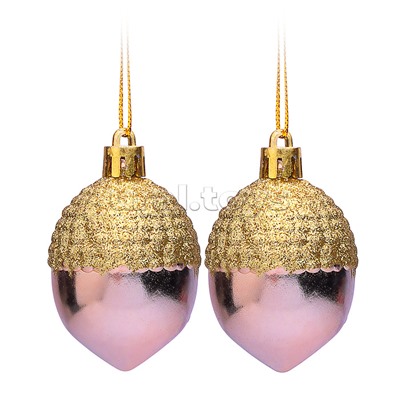 Набор новогодних украшений "Жёлуди" (2шт х 6,5см)