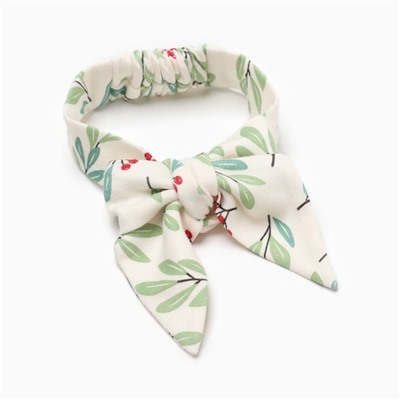 Платье - боди для девочки и повязка «Крошка Я» Christmas, рост 62-68 см, молочное