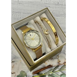 Подарочный набор для женщин часы, 2 браслета + коробка #22853276
