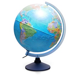 Интерактивный глобус Земли политический рельефный 320мм с подсветкой