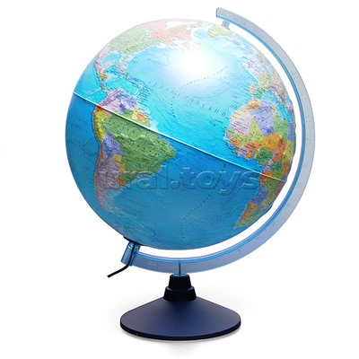 Интерактивный глобус Земли политический рельефный 320мм с подсветкой