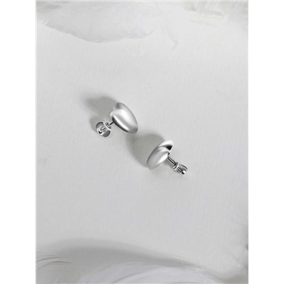 Серьги-пусеты из серебра родированные - Сердца С-7515р