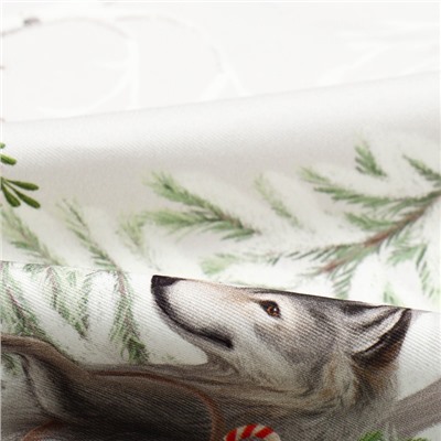 Скатерть «Этель. Новогоднее чудо», бежевая, 150×110 см ±3 см