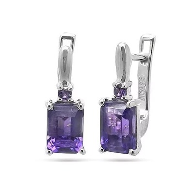 Серьги из серебра аметист, Байли