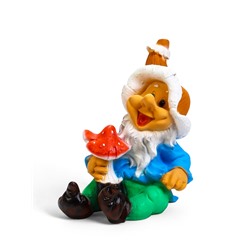 Садовая фигура из полистоуна «Гном сидячий», 26×30×37 см