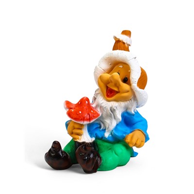 Садовая фигура из полистоуна «Гном сидячий», 26×30×37 см