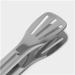 Щипцы кухонные Доляна «Лопатка», h=33.5 см, нержавеющая сталь, 304 марка стали, серебристые