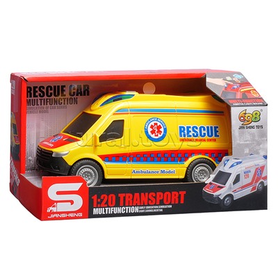 Машина "Спасательная служба" 1:20 (свет, звук) в коробке