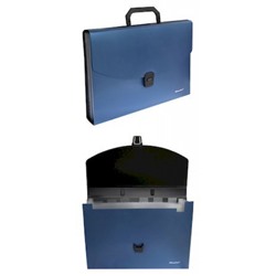 Портфель пластиковый А4  30 мм с  6 отд.  "Perlen" синий металлик 322716-02 (1359515) SILWERHOF