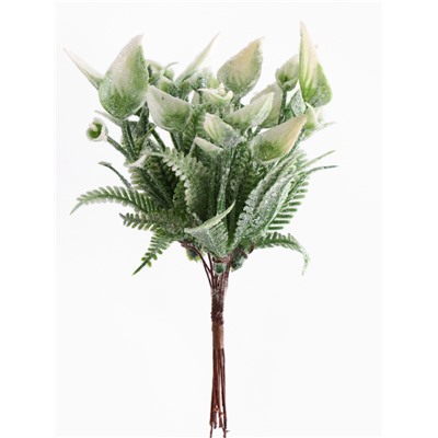 Еловая ветка декоративная «Зимнее волшебство. Сальвия блеск», 13 см