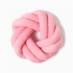 Подушка-узел «Этель», d=33 см, цвет розовый, велюр
